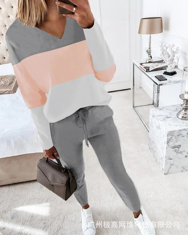 Conjunto Casual Feminino - Hoodie e Calças Manga Longa