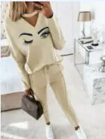 Conjunto Casual Feminino - Hoodie e Calças Manga Longa